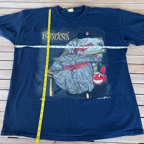 VTG Cleveland Indians Guardians Nutmeg Mills Cotton Tee Embroidered XL USA READ - Picture 12 of 13